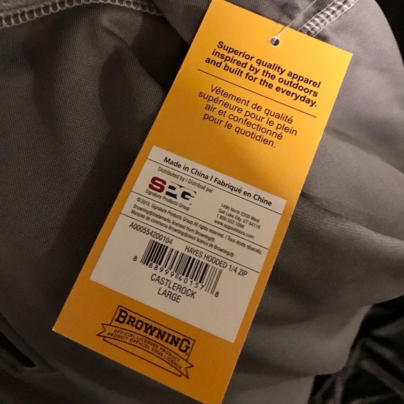 Browning Grey Hunting Hoodie- L - Picture 3 of 7
